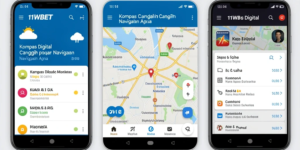 Antarmuka aplikasi Kompas Digital 11WBET yang user-friendly dan informatif.