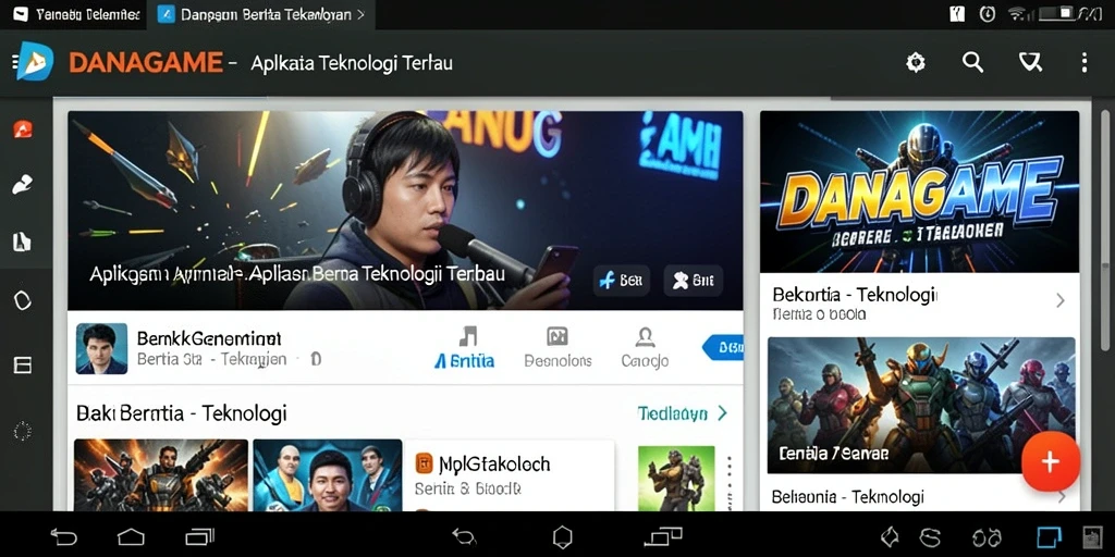 Tampilan antarmuka DANAGAME yang modern dan intuitif.