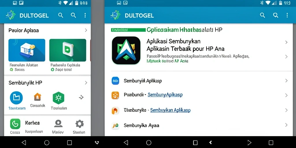 Tampilan antarmuka DULTOGEL yang simple namun fungsional untuk menyembunyikan aplikasi.