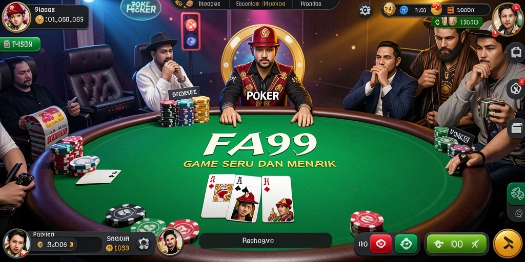 Tampilan antarmuka menarik dari permainan Poker FA99.