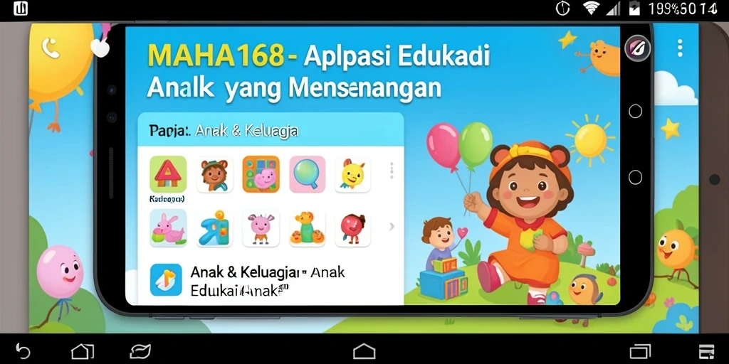 Tampilan antarmuka MAHA168 yang interaktif dan ceria.