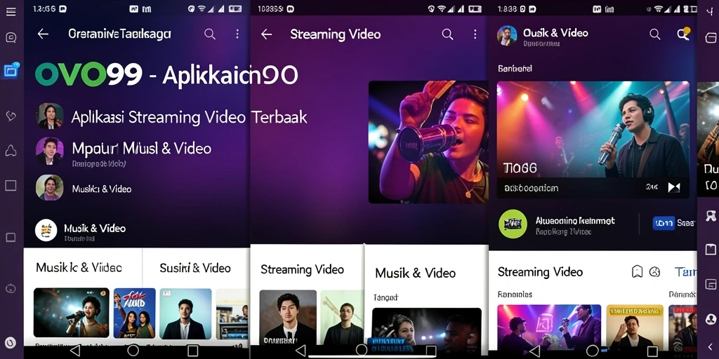 Screenshot OVO99 yang menampilkan antarmuka aplikasi Streaming Video.
