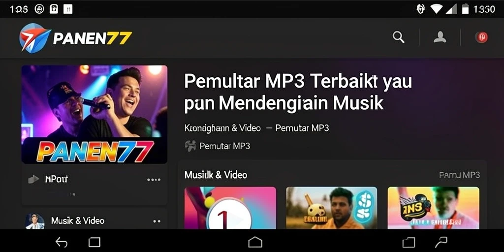 Tampilan antarmuka aplikasi PANEN77 yang elegan dan fungsional.