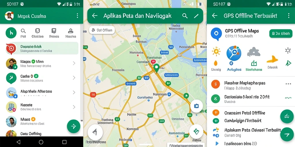 Tampilan antarmuka aplikasi GPS Offline Maps SD107 yang user-friendly.