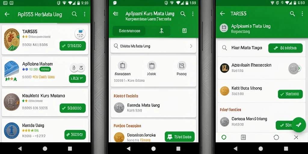 Tampilan antarmuka user-friendly dari aplikasi Kurs Mata Uang TAR555.